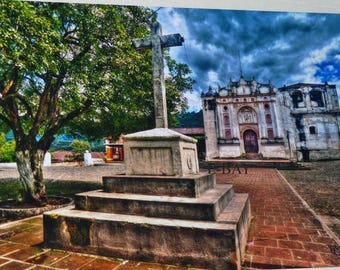 12x18 HDR photo in Guatemala  photo Church in Guatemala Antigua Guatemala Print Antigua Guatemala Guatemalan Church