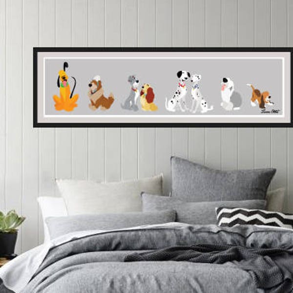 Disney's Dogs of Disney Panoramic Poster/Print - minimalist dogs woof disney puppy furr disney dogs disney panoramic disney poster art decor