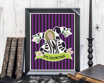 Beetlejuice Poster/Print - minimalist miss Argentina beetlejuice  classic movie halloween horror ghost poster art decor