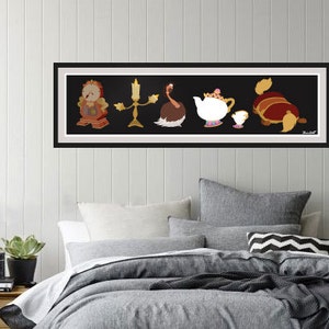 Disney Beauty and the Beast Panoramic Poster/Print minimalist sidekick beauty beast disney panoramic disney poster art decor image 1