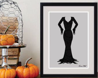 Morticia Addams Poster/Print - minimalist the addams family gomez morticia wednesday addams halloween poster art decor