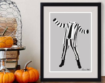 Beetlejuice Poster/Print - minimalist the beetlejuice beetle juice beetlegeuse classic movie halloween horror ghost poster art decor