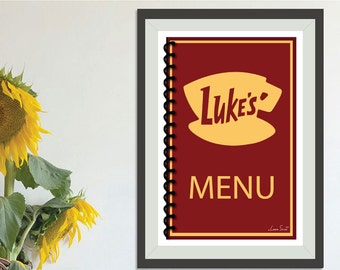 Lukes Diner Menu - minimalism lukes diner gilmore girls roary loralai luke poster art print