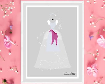 Disney's Cinderella Transforing Poster/Print - minimalist cinderella transforming cindarelli princess dress poster art decor