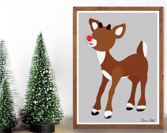 minimalist santa claus is comin to town topper penguin christmas winter rankin bass poster art decor Topper PosterPrint