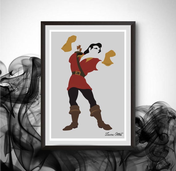 Disney Villain Gaston Poster Print Minimalist Gaston Beauty Etsy