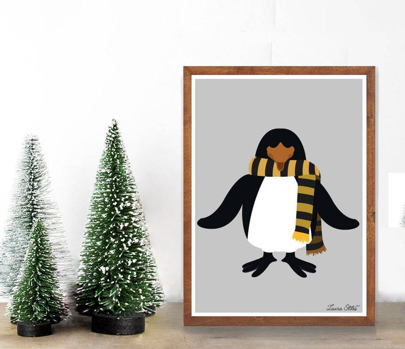 minimalist santa claus is comin to town topper penguin christmas winter rankin bass poster art decor Topper PosterPrint