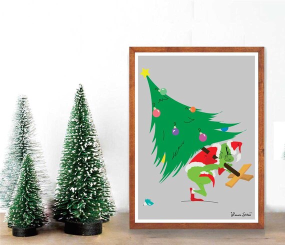 Grinch Poster/Print minimalist the grinch the grinch stole | Etsy