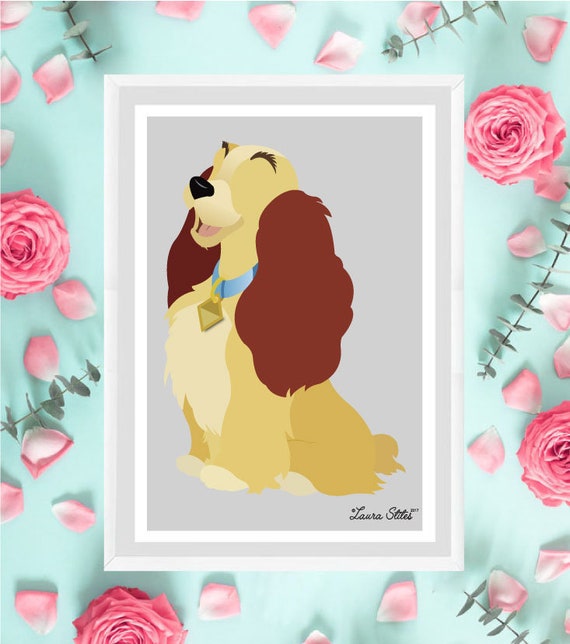 Disney Dog Lady Poster/Print - dogs disney Lady lady and the tramp woof puppy poster art decor kids gift nursery wall art