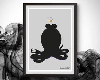 Disney Bösewicht Ursula Poster/Print - minimalistisch die kleine Meerjungfrau Ursula Villan Poster Kunst Dekor