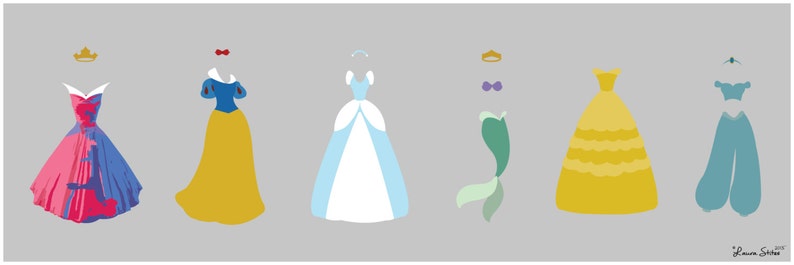 Disney Princess Panoramic Poster/Print minimalist princess | Etsy