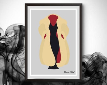 Disney Villain Cruella De Vil Poster/Print - minimalist 101 Dalmatians poster art decor