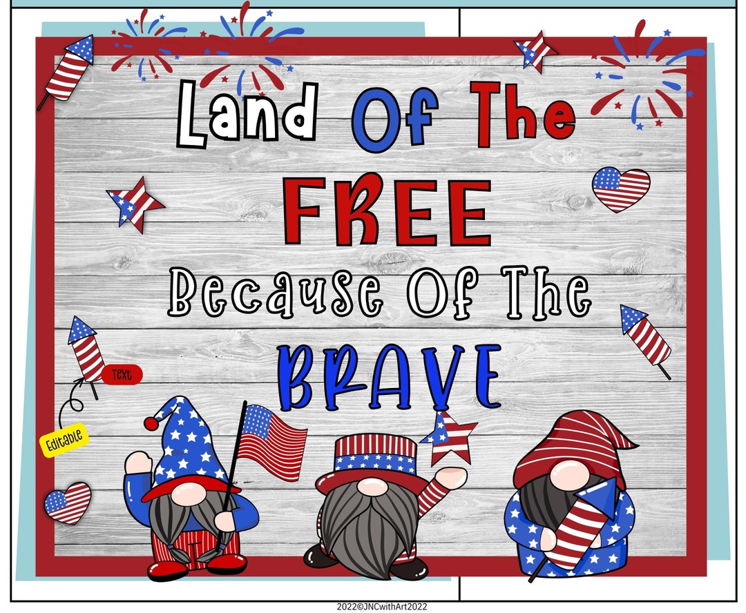 Memorial Day Gnomes Bulletin Boards Kit, Door Decoration, 4th of July