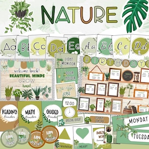 Nature Themed Classroom Decor Bundle Editable