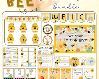 Bee themed Classroom Decor Bundle Printable Back to School Classroom Decorations