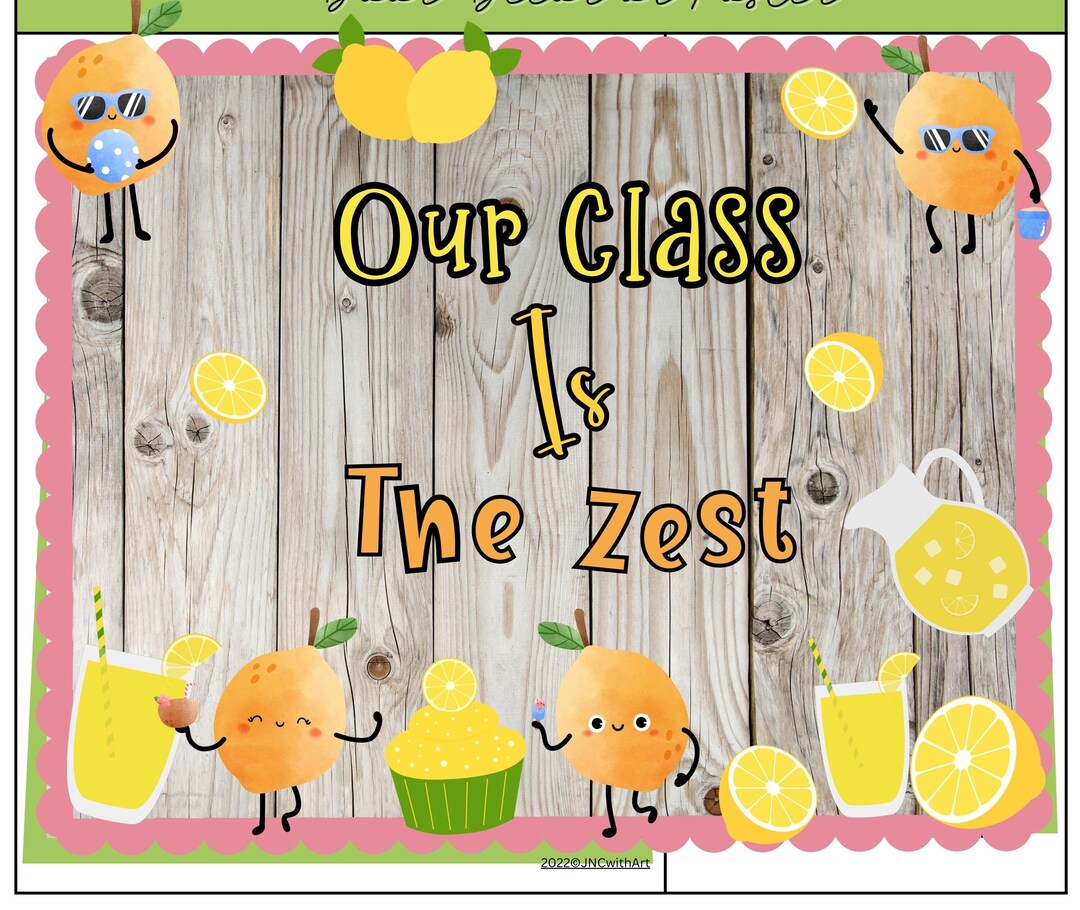 Lemon Bulletin Board Kit for School, Summer End of Year Door Decoration, Lemon Bulletin Board