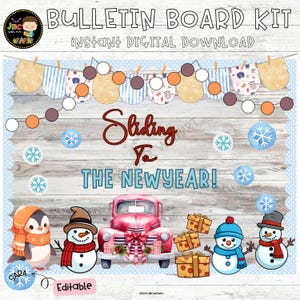 Hello Winter Bulletin Board Kit: Classroom Decor (Printable, Editable)