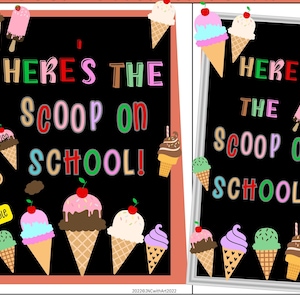 Ice Cream Bulletin Board Kit , Door Decor,Summer June July, End of Year,Editable