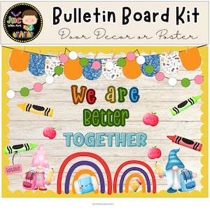 Back to School Bulletin Board Ideas, Classroom Door Decoration Kit, Editable