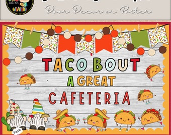 TACO sobre uma ótima equipe Ideias para quadro de avisos Kit de decoração de porta editável