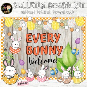 Easter Bulletin Board Kit | Spring Classroom Door Decorations | Editable