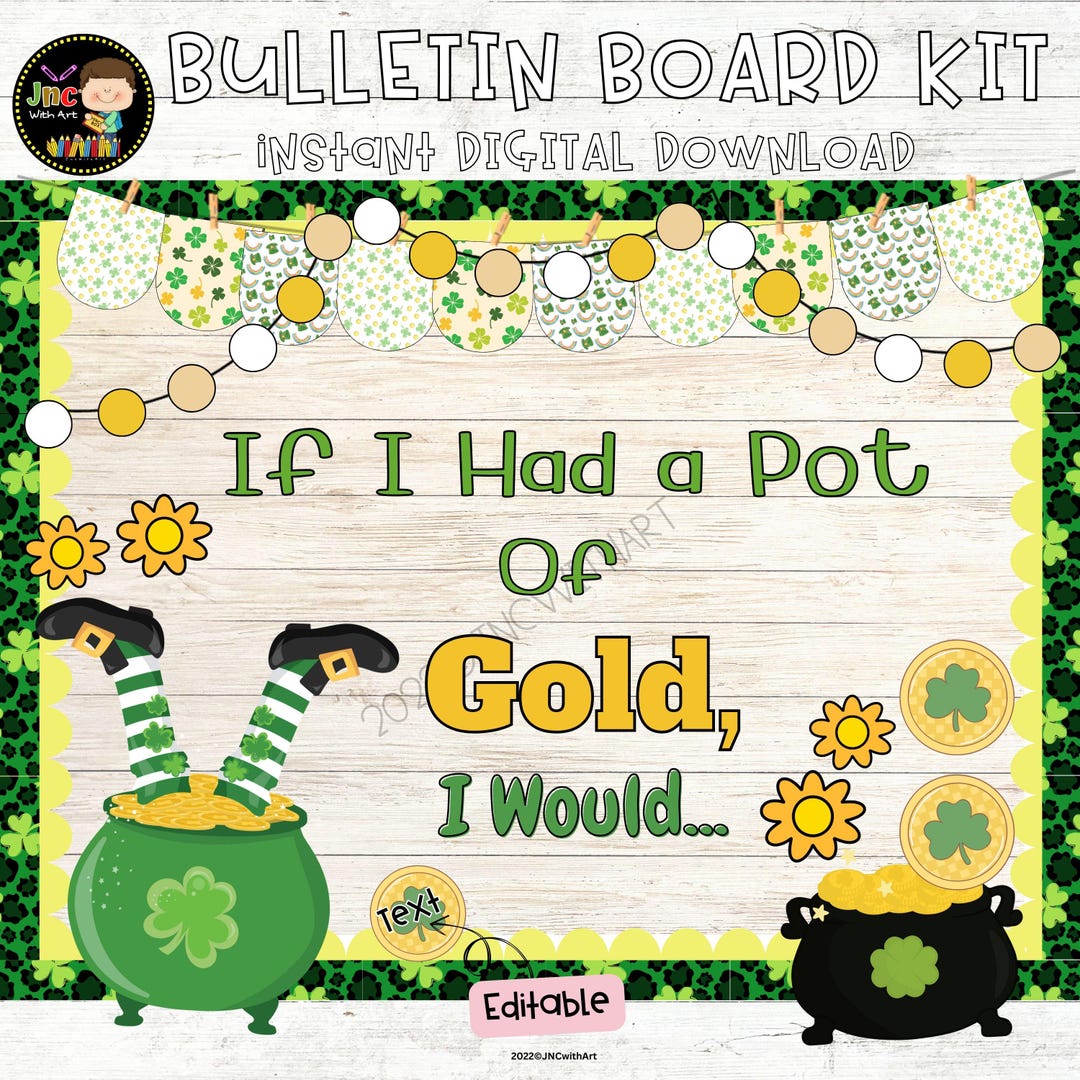 St. Patrick’s Day Bulletin Board Kit | Door Decorations | Printable ...