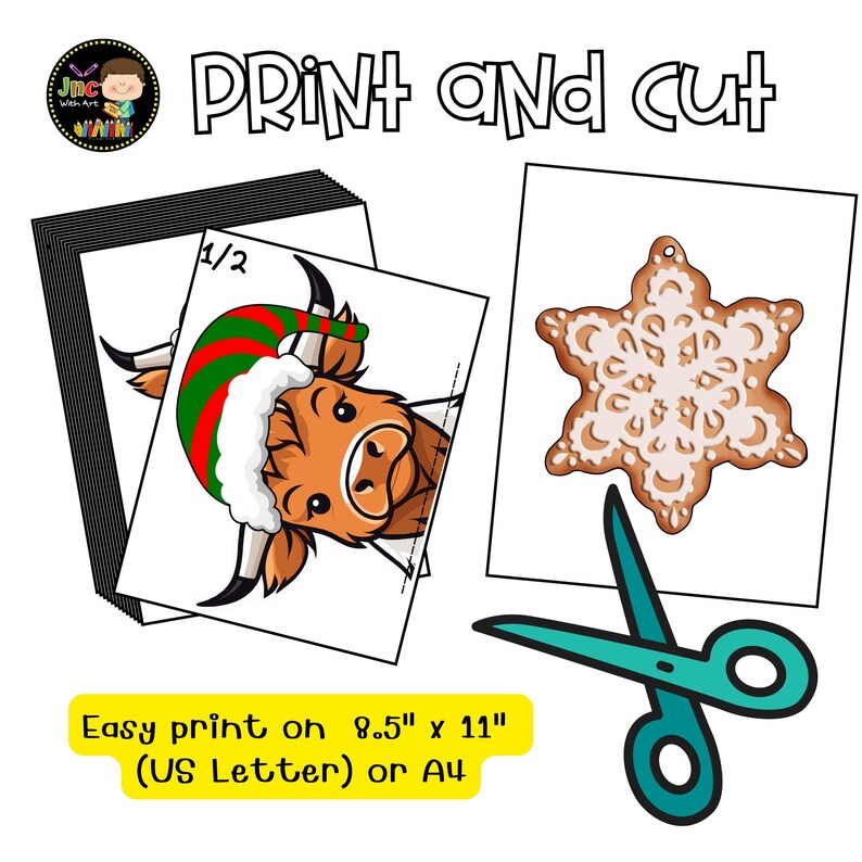 Christmas Highland Cow Bulletin Board Kit January Winter Door Decor