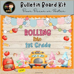 Back to School Gnome Bulletin Board, Welcome Back Gnome, Door decor, Editable