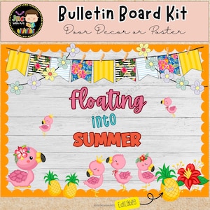 Flamingo Bulletin Board Kit | Back To School Flock Door Decor | Summer | Classroom Decoration Editable