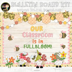 Spring Bulletin Board Kit For School | April Door Decor | Printable | Editable