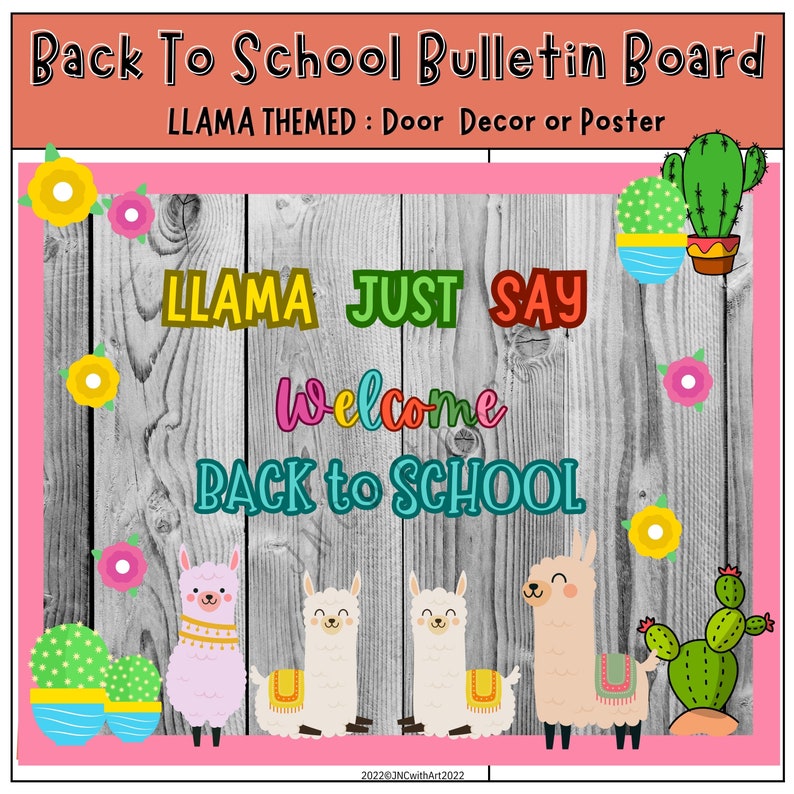 Llama Bulletin Board Kit Summer Back to School Door - Etsy