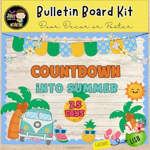 Summer Bulletin Board Kit: Editable Classroom Door Decoration (Digital Download)