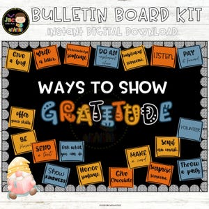 Herbst Bulletin Board Kit Herbst Thanksgiving Poster Möglichkeiten, Dankbarkeit zu zeigen bearbeitbar