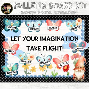 Soaring High on Wings Bulletin Board Kit Spring Motivation Positive Editable