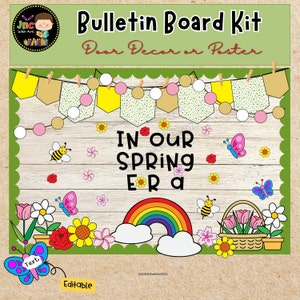 Spring Kindness Bulletin Board Kit: Classroom Door Decor (Editable)
