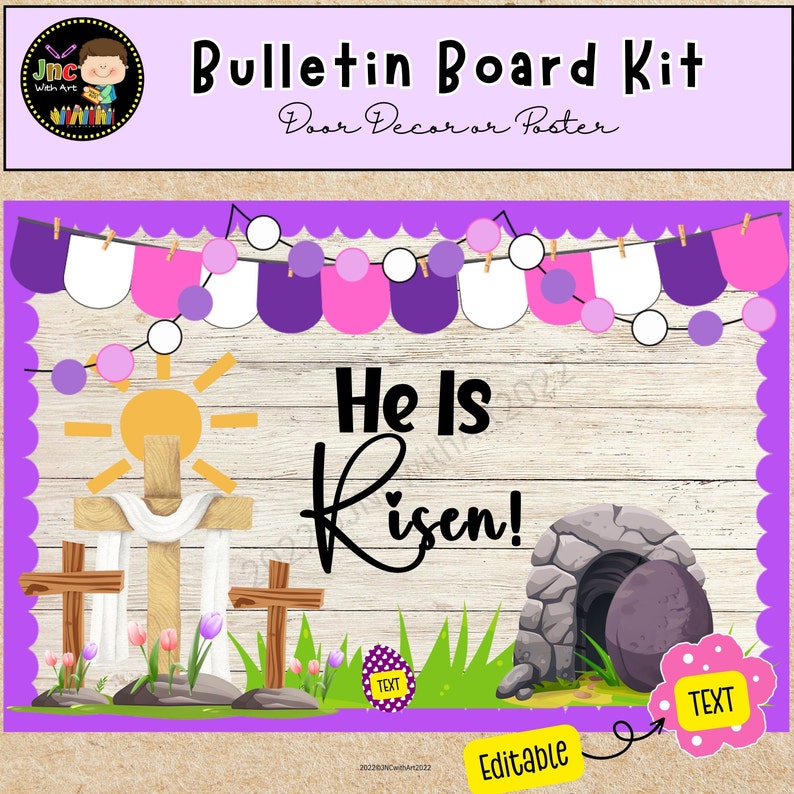 Resurrection Easter Bulletin Board Kit, He is Risen, Classroom Door