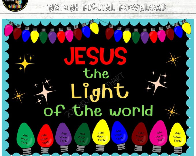 Merry Bright Christmas Bulletin Board Kit December Door Decoration ...