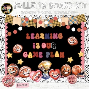 NFL American Football Bulletin Kit National Football League Tackle Goal Editable