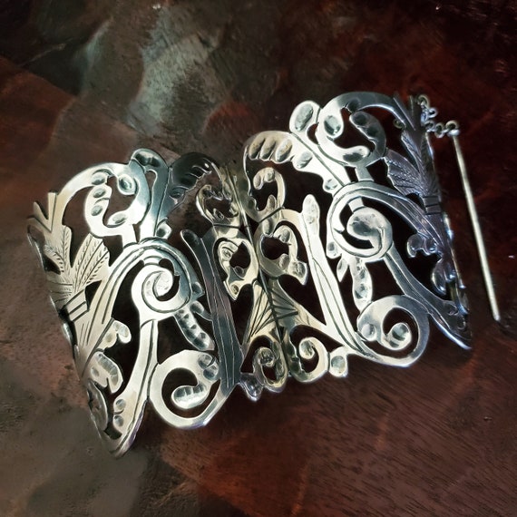Epic Pierced Statement Cuff Bracelet Solid Silver… - image 5