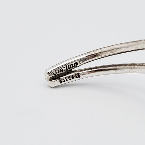 Vintage 6 5/8” Sterling Wire Cuff Bracelet Sky Bl… - image 8