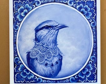 Delft Blue Art Tile "Royal Blue I"