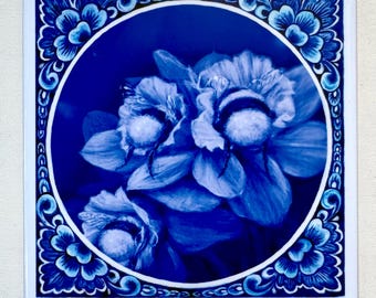 Delft Blue Art Tile "I could lose myself in you"