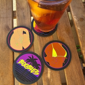 Anime Babes - Boobies and Booties "Vices" Double-sided Rubber Coasters Set