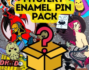 Mystery Enamel Pin Bundle, Roulette Enamel Pin Bundle, Random Pin Bag, Surprise Pin Bundle