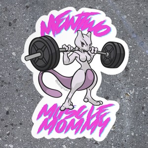 Mewtwo Muscle Mommy Sticker