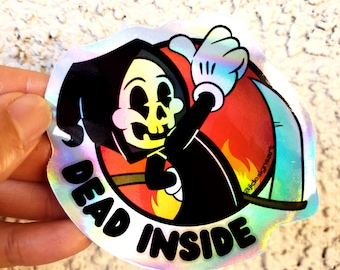 Rainbow Holographic Grim Reaper PREMIUM WEATHERPROOF Sticker