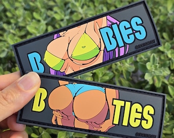 Conjunto de parches tácticos de gancho y bucle con diseño de tetas y botines de Anime Waifu