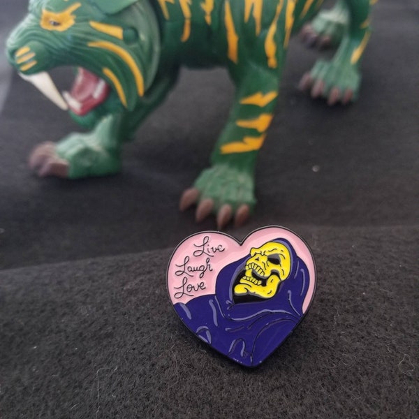 Skeletor Live, Laugh, Love enamel pin