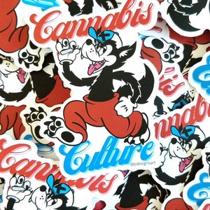 Cartoon Wolf - Cannabis Culture Waterproof Decal