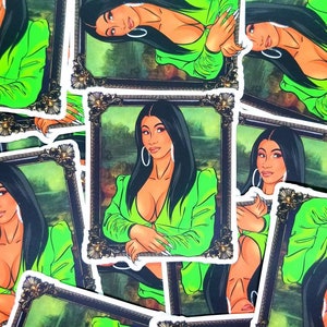 Cardi B Mona Lisa Waterproof Sticker
